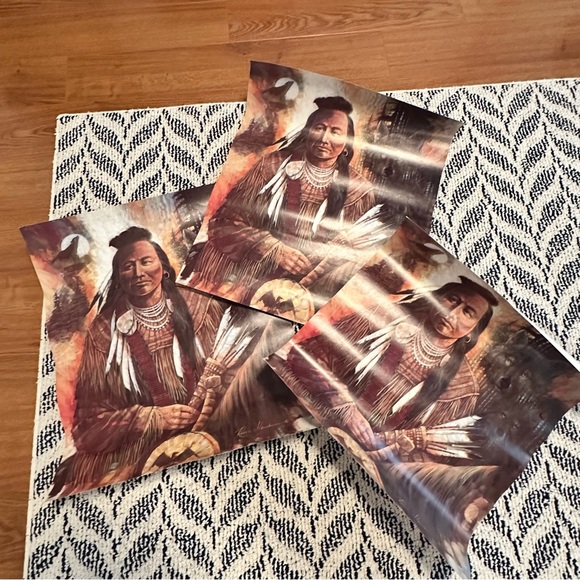 Vintage Large prints 3 Identical Native American Prints - Picture 6 of 16